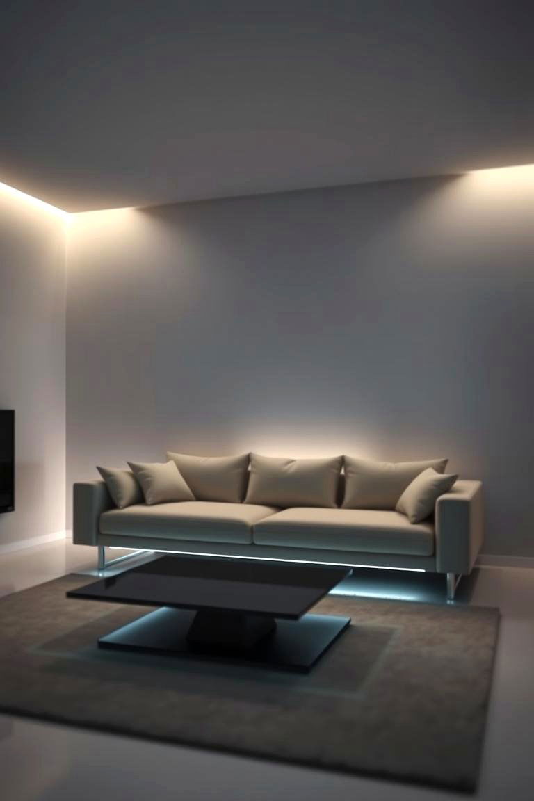 LED Strip Lights Under Furniture - 24 Aesthetic Room Ideas With Led Lights