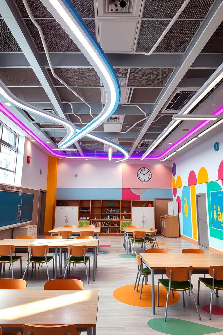 LED Strip Lights for Creativity - 24 Classroom Lighting Ideas