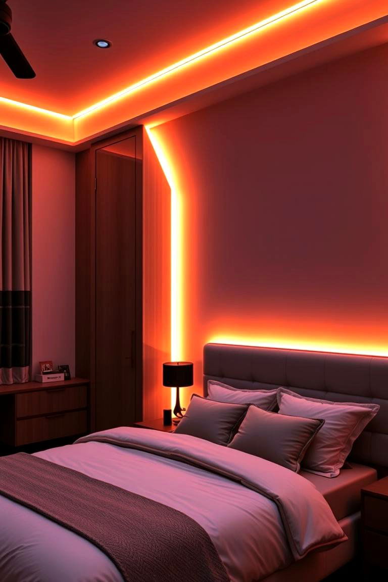 LED Strip Lights - 24 Small Bedroom Lighting Ideas