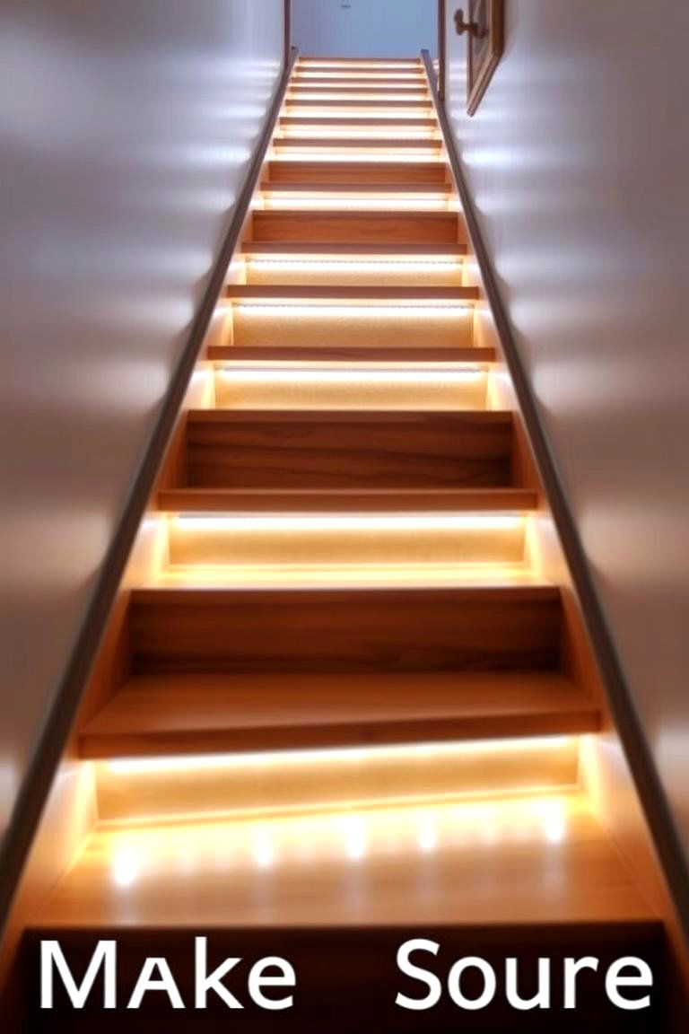LED Strips Under Stairs - 24 Entryway Lighting Ideas