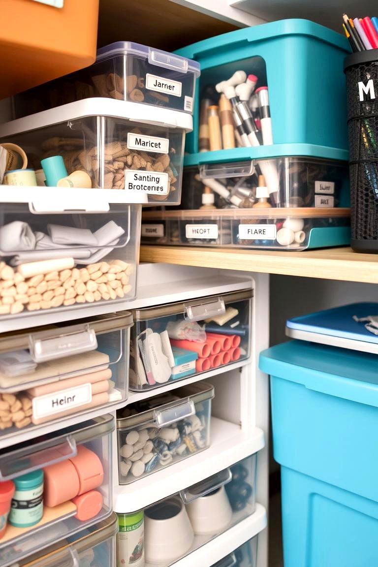 Label Everything Clearly - 24 Small Craft Room Ideas