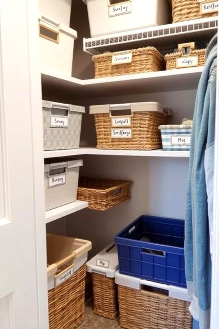 Label Everything Clearly - 24 Hall Closet Organization Ideas