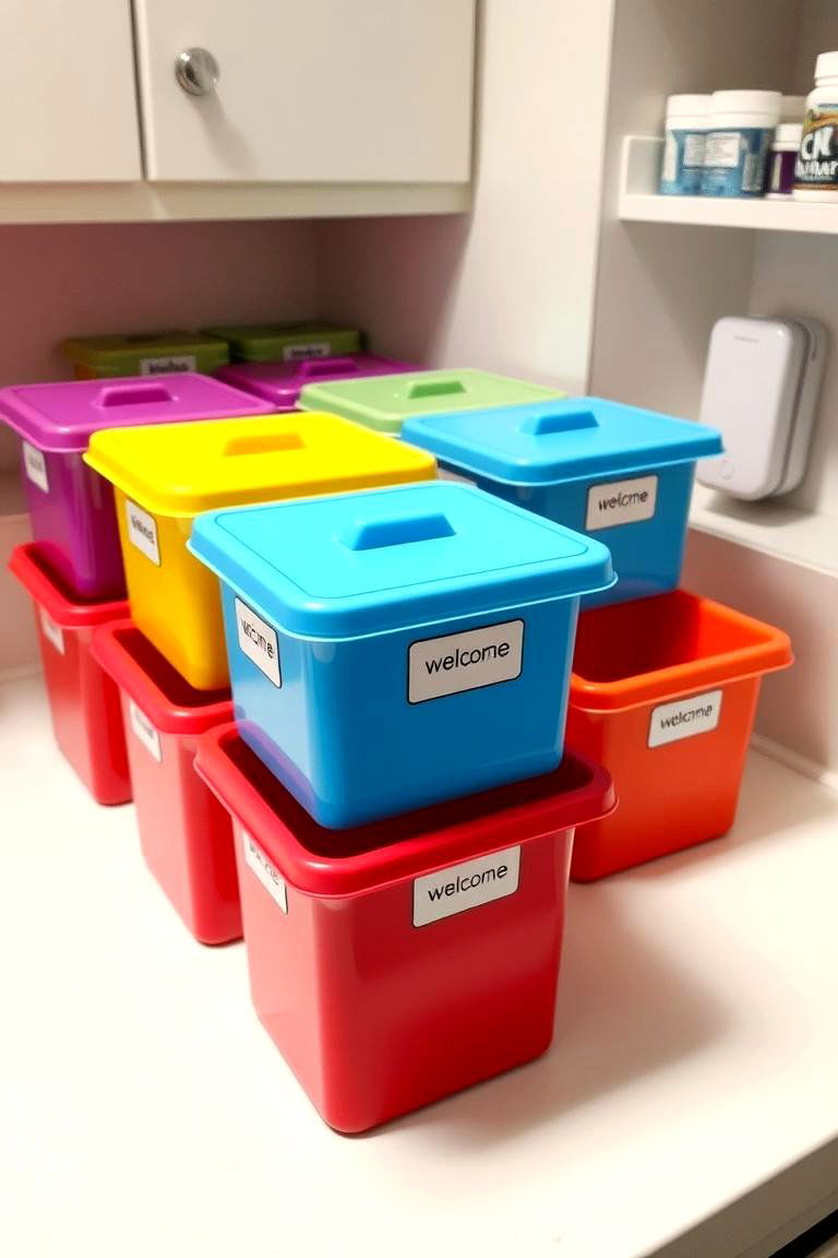 Labelled Medicine Bins - 24 Medicine Storage Ideas
