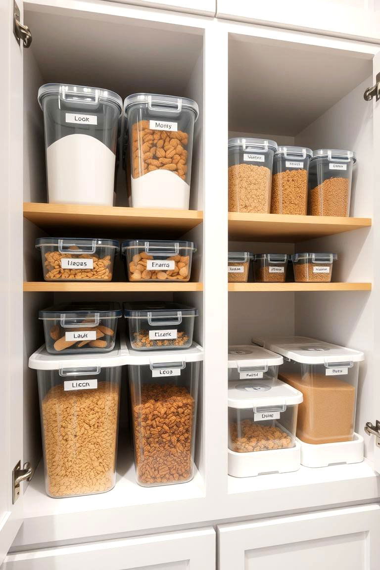 Labelled Storage Containers for Organized Living - 24 cabinet storage ideas