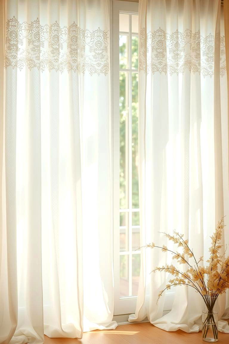Lace Curtains with Sheer Pastel Fabrics - 24 pastel goth bedroom ideas