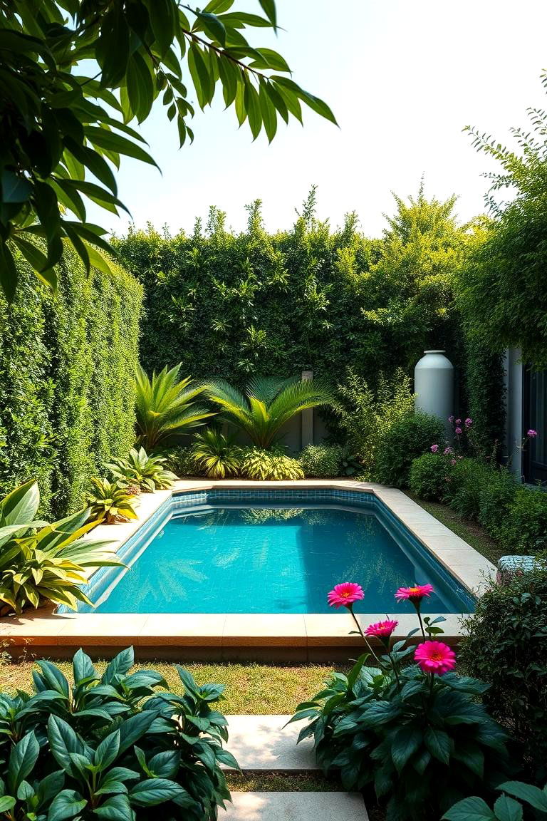 Landscaped with Lush Greenery - 24 Plunge Pool Ideas