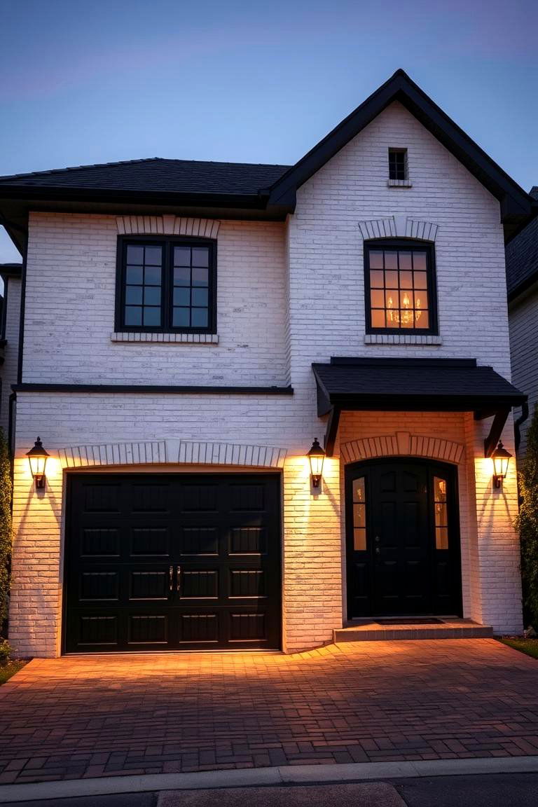 Landscaping Options to Enhance the Look - 24 White Brick House With Black Trim