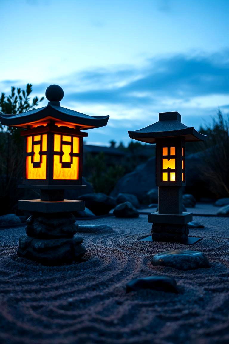 Lantern Lit Evening Garden - 24 Zen Garden Ideas
