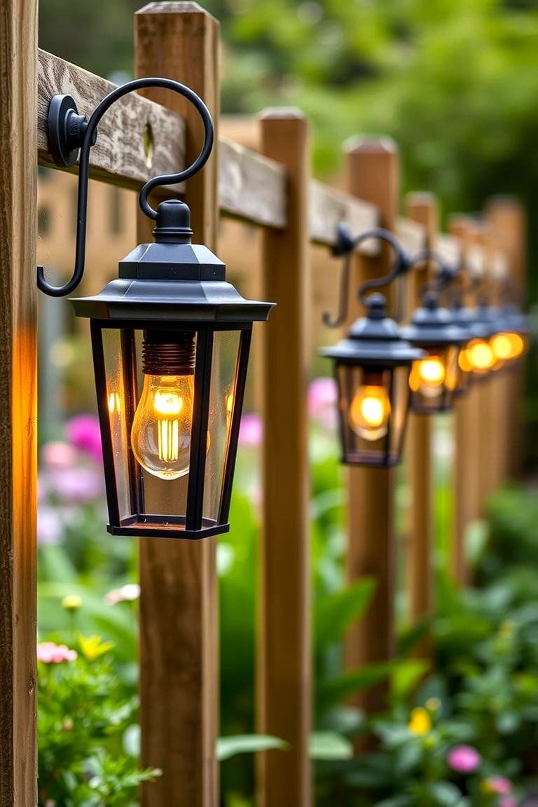 Lantern Style Fence Lights - 24 Fence Lighting Ideas