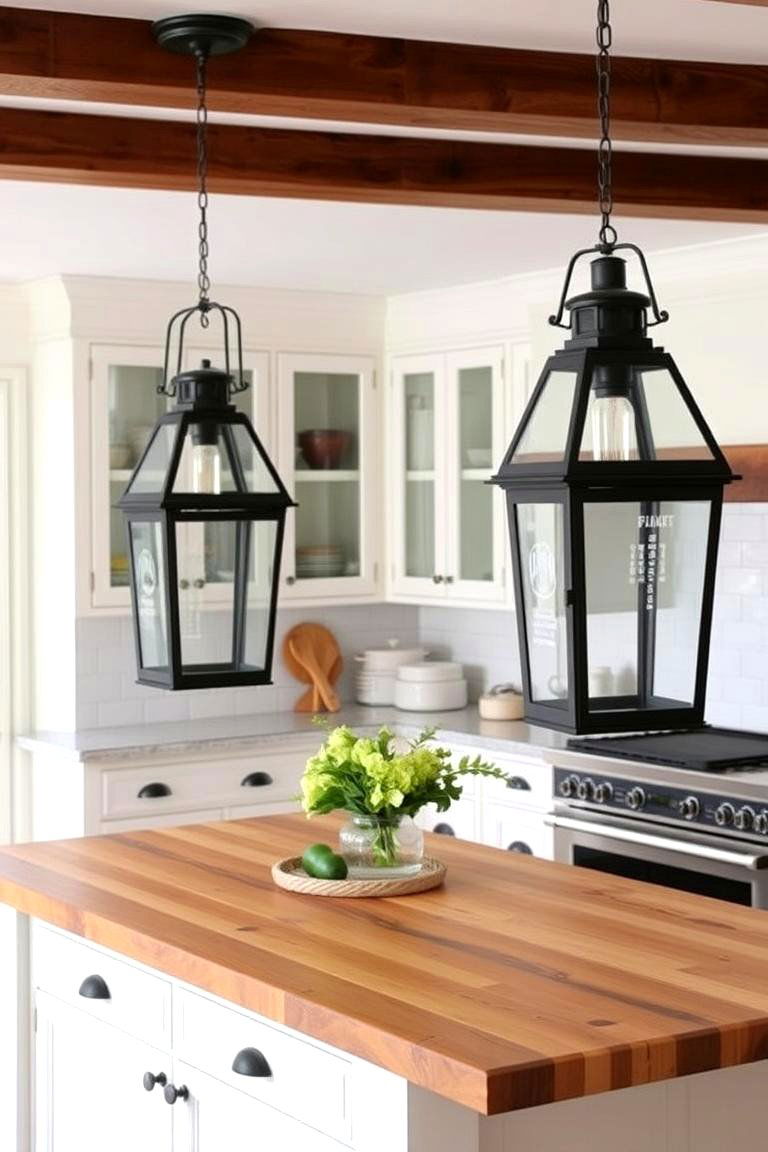 Lantern Style Pendants for Classic Appeal - 24 Kitchen Island Lighting Ideas
