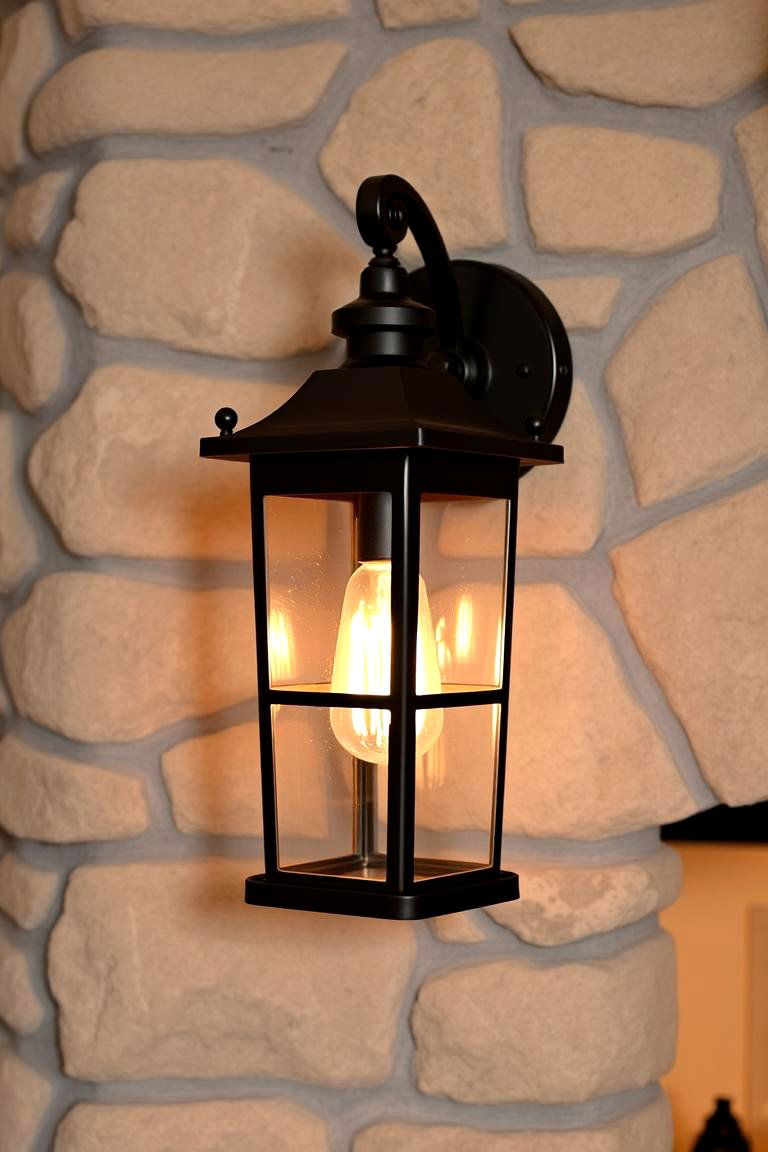 Lantern Style Sconce - 24 Fireplace Sconces Ideas