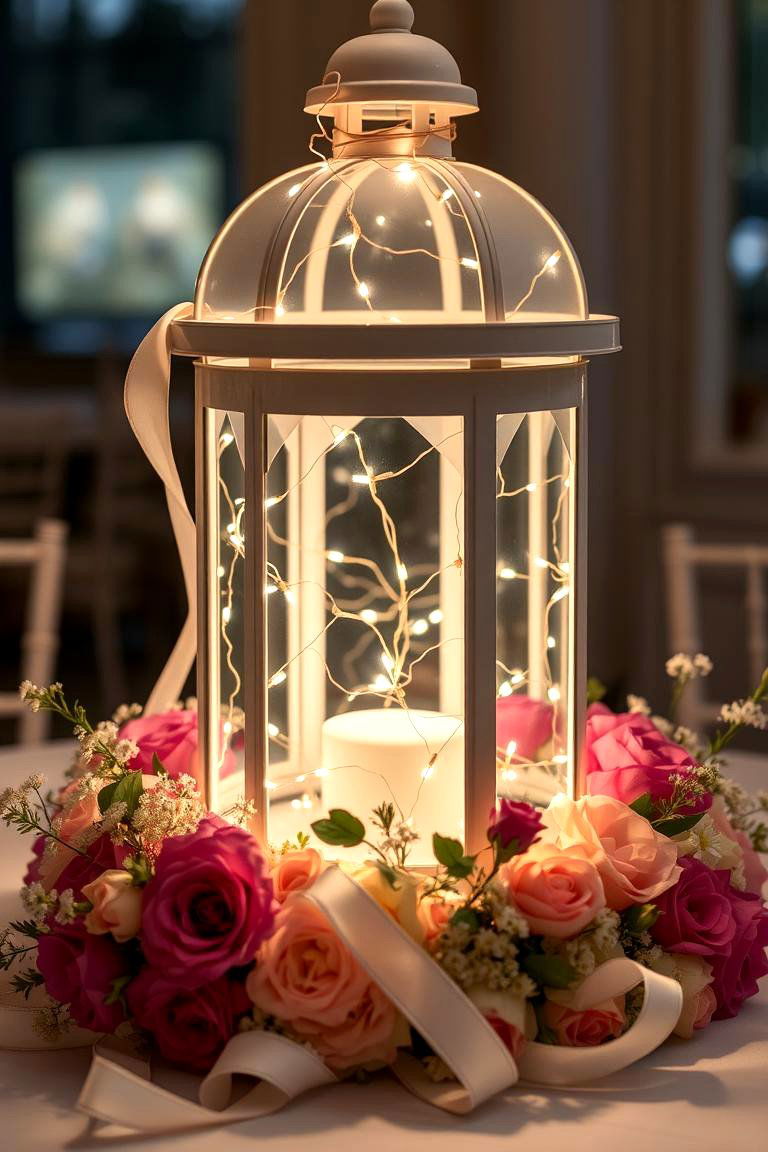 Lanterns with Fairy Lights - 24 Baby Shower Centerpiece Ideas