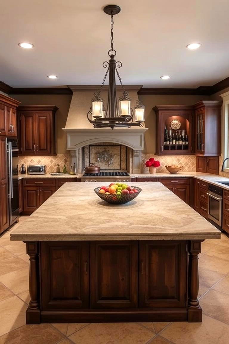Large Central Island - 24 Tuscan Kitchen Design Ideas