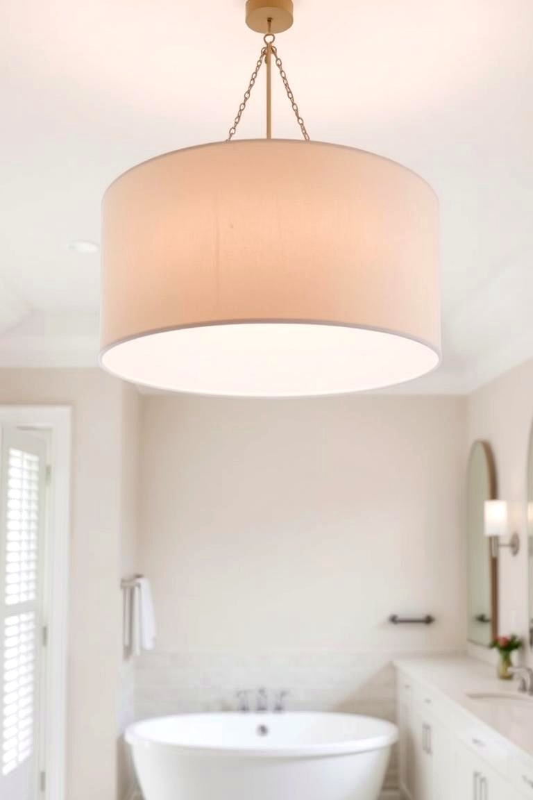 Large Drum Shade Chandelier - 24 Bathroom Chandelier Ideas