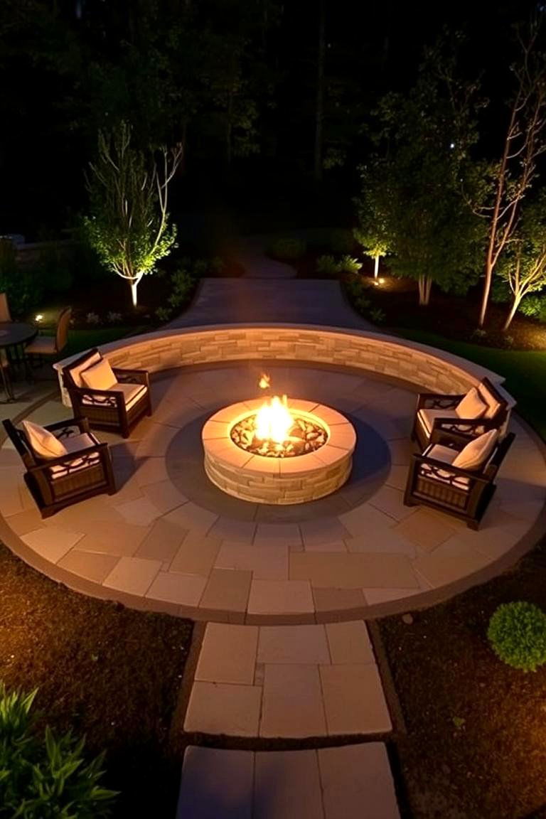 Large Flagstone Fire Pit for Group Gatherings - 24 Flagstone Fire Pit Ideas