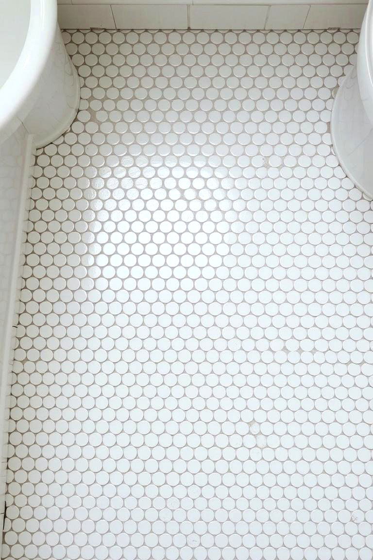 Large Format Penny Tile Sheets - 24 Penny Tile Bathroom Floor Ideas