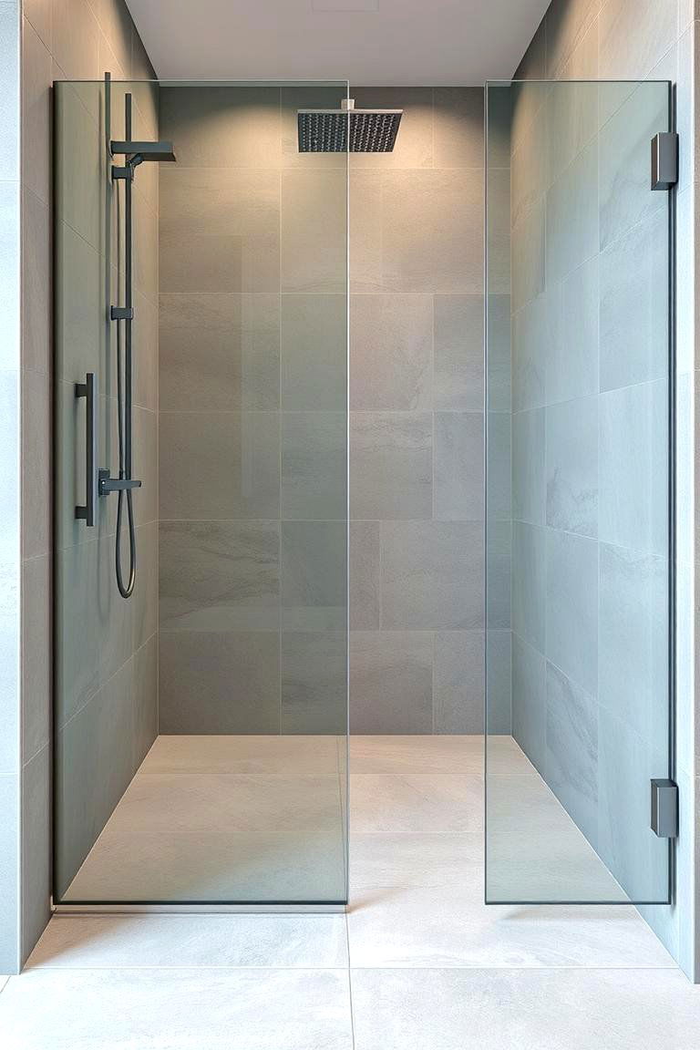 Large Format Rectangular Tiles - 24 Shower Floor Tile Ideas