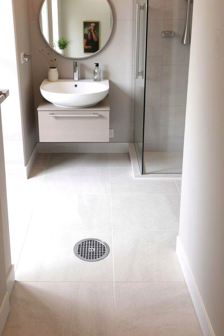 Large Format Tiles - 24 Small Bathroom Flooring Ideas
