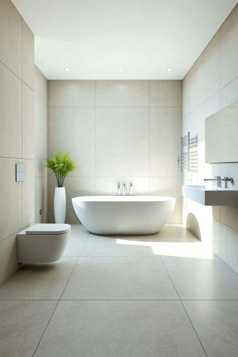 Large Format Tiles for Seamless Design - 24 Bathroom Tile Ideas