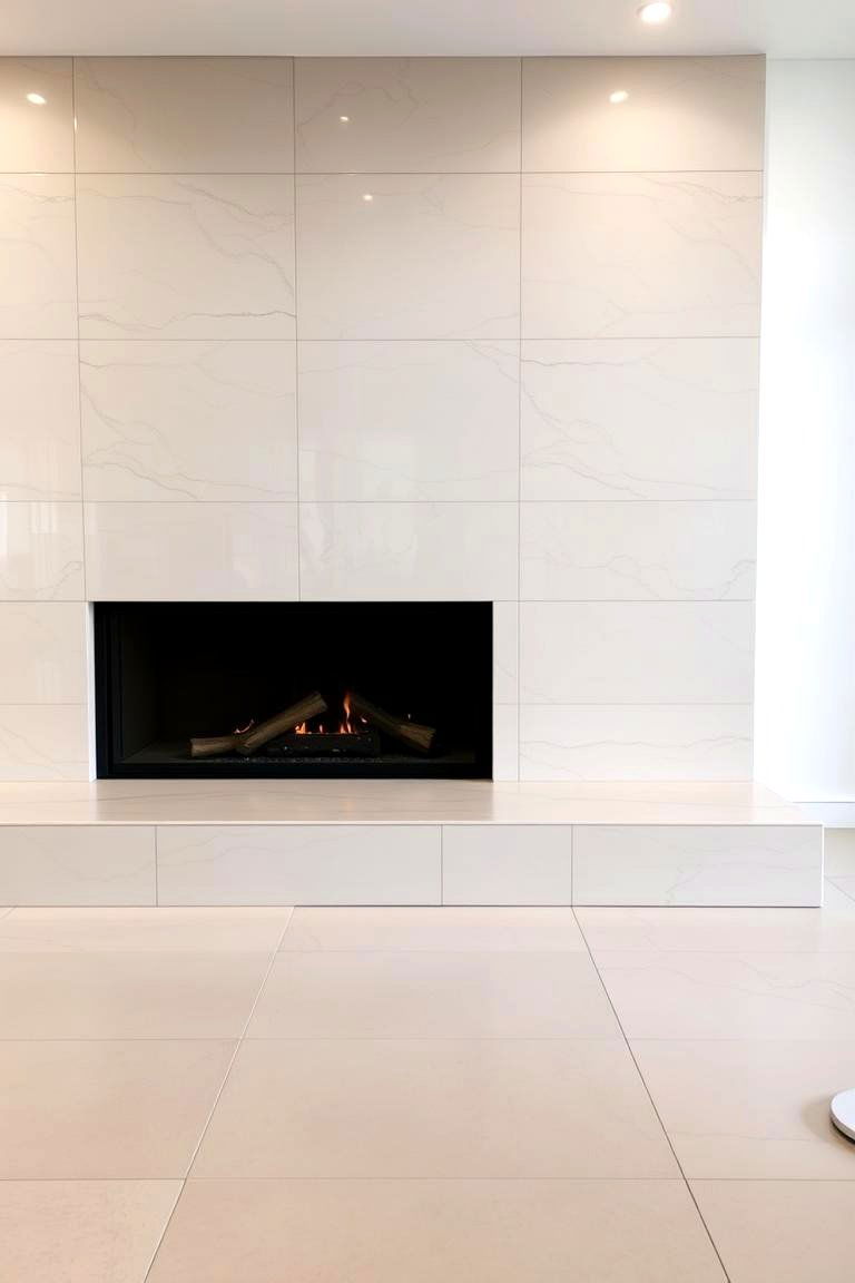 Large Format Tiles - 24 Fireplace Backsplash Ideas