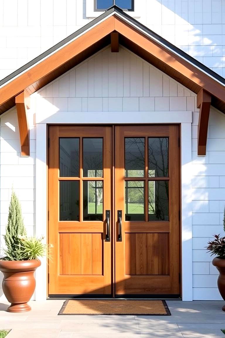 Large Front Door with Glass Inserts - 24 Modern Farmhouse Exterior