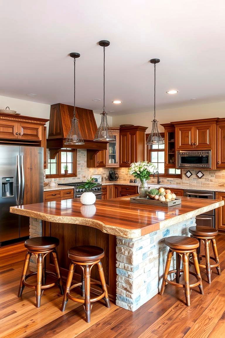 Large Kitchen Island for Versatility - 24 Mountain House Kitchen Ideas