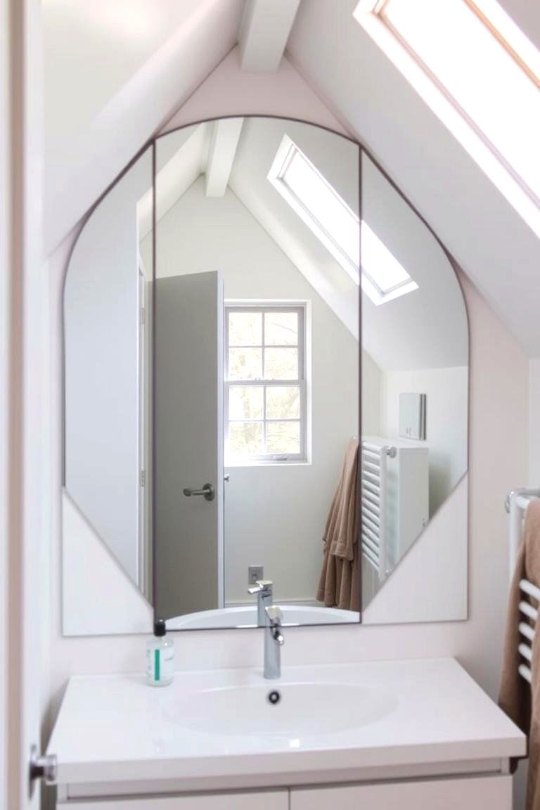 Large Mirror to Reflect Light - 24 Attic Bathroom Ideas