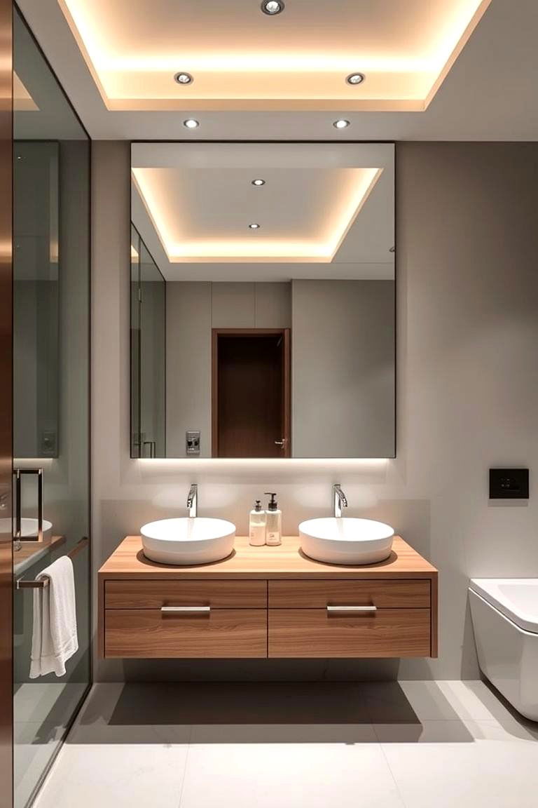 Large Mirrors - 24 Small Ensuite Design Ideas