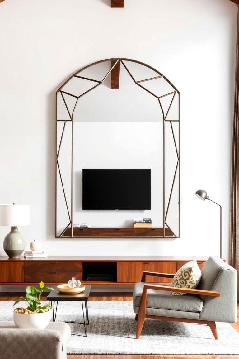 Large Mirrors - 24 Mid-Century Modern Living Room Ideas