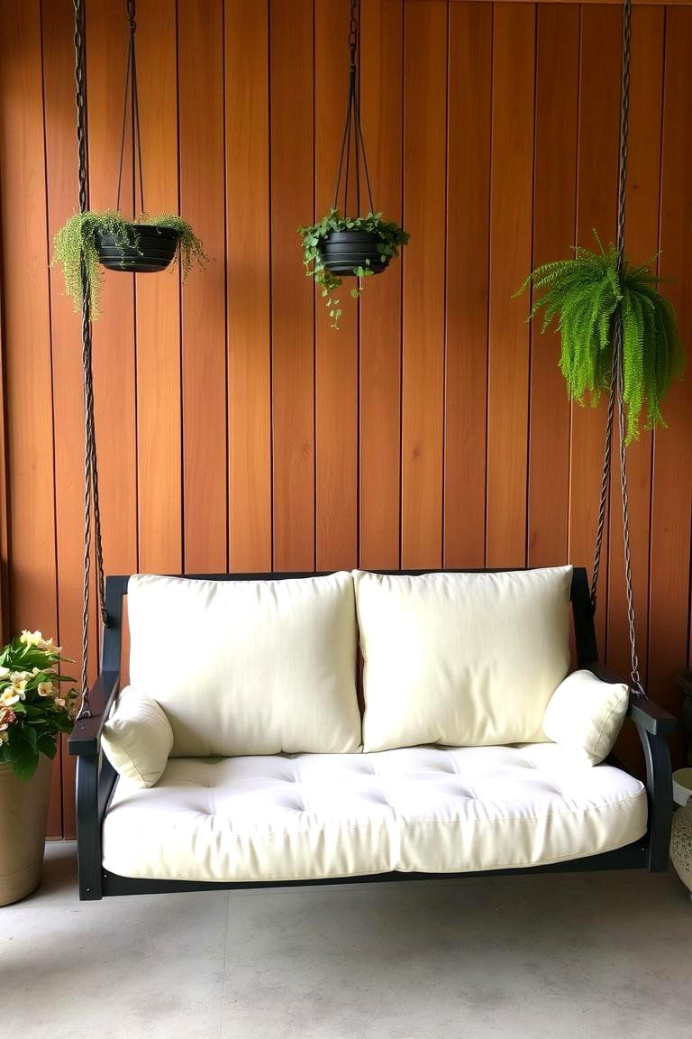 Large Porch Swing with Custom Cushions - 24 Southern Front Porch Ideas