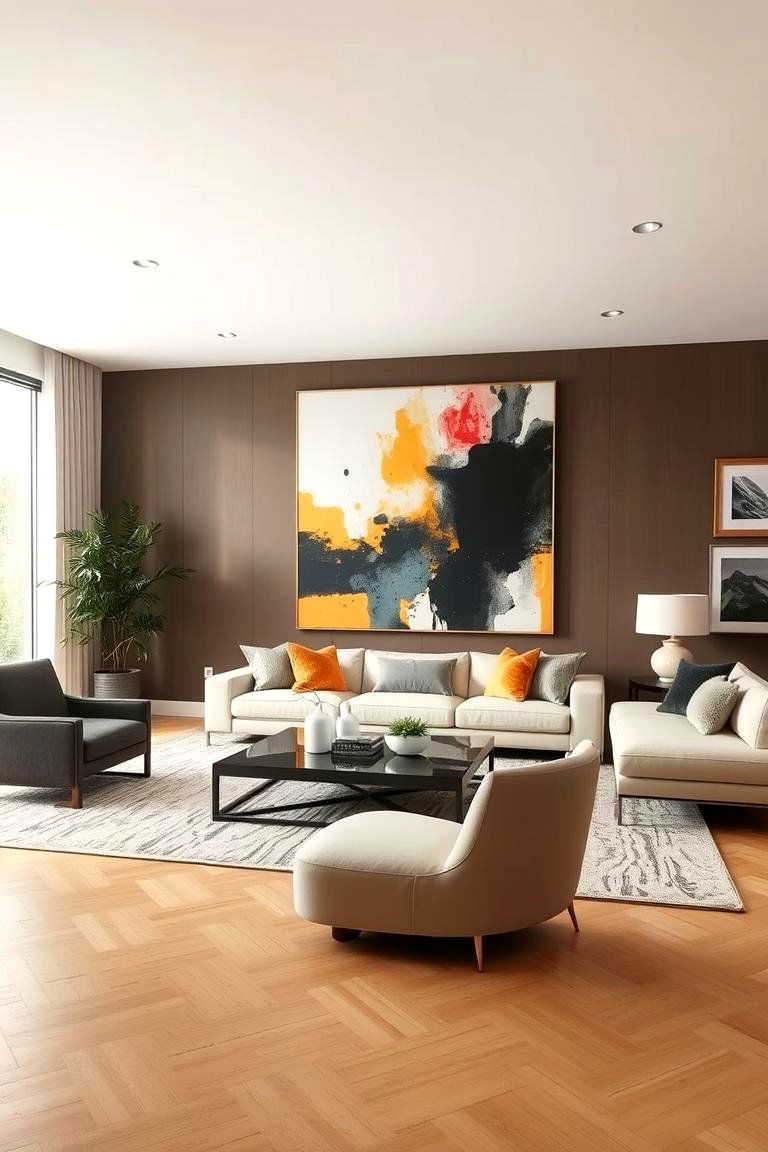 Large Scale Artwork as a Focal Point - 24 Gallery Wall Ideas