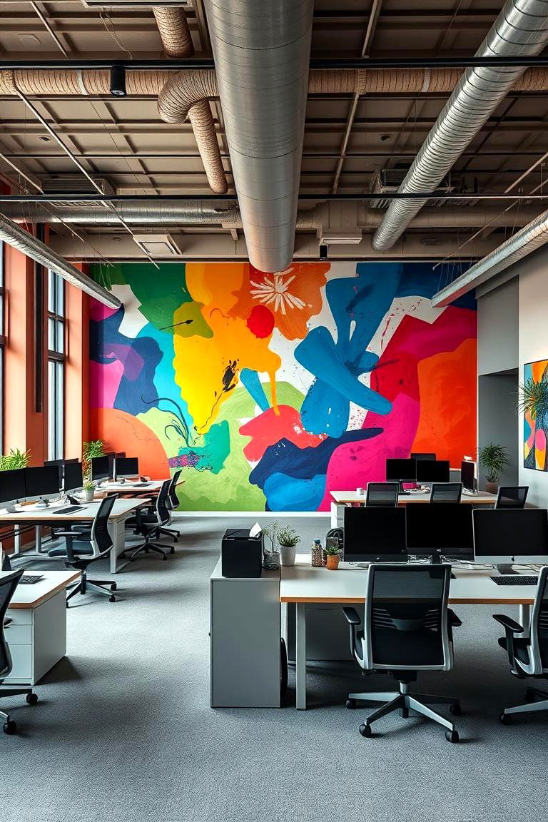 Large Scale Mural Art - 24 Office Accent Wall Ideas