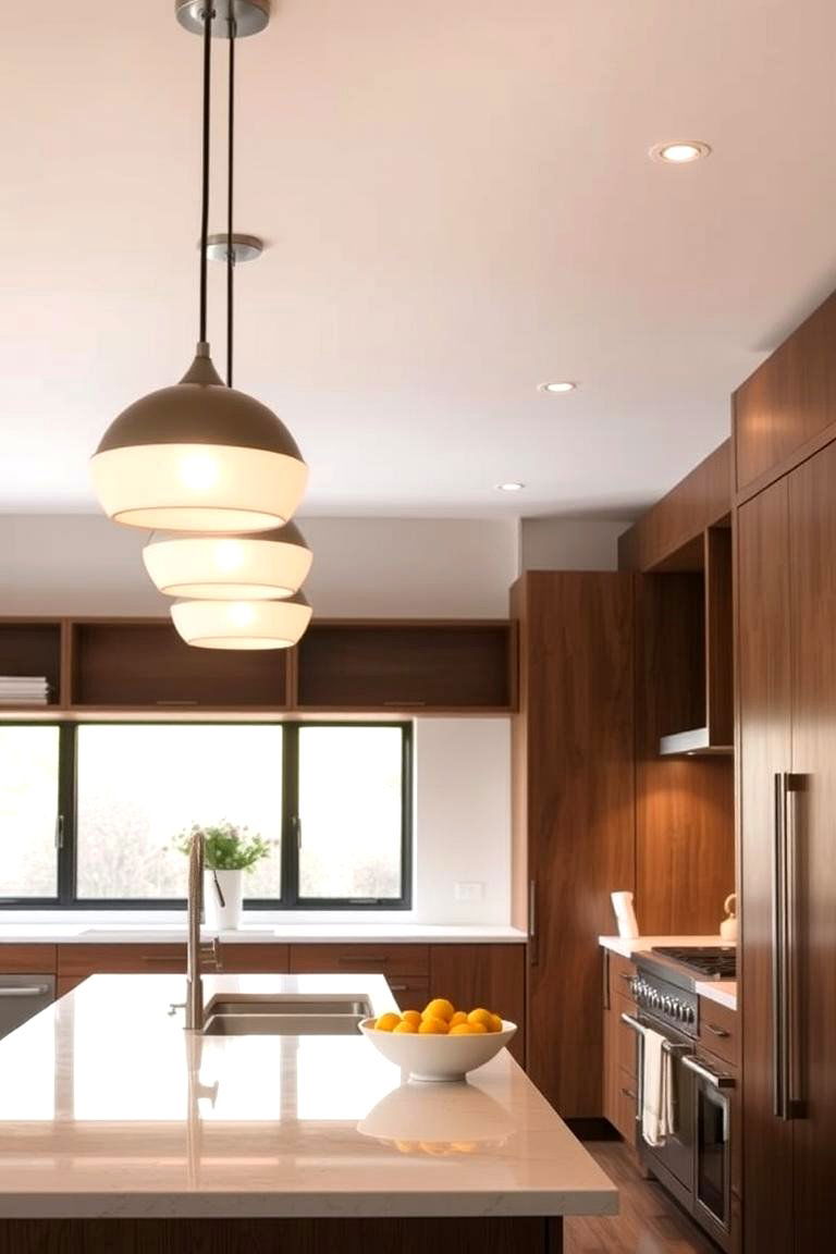 Large Statement Light Fixtures - 24 Kitchens Without Upper Cabinets