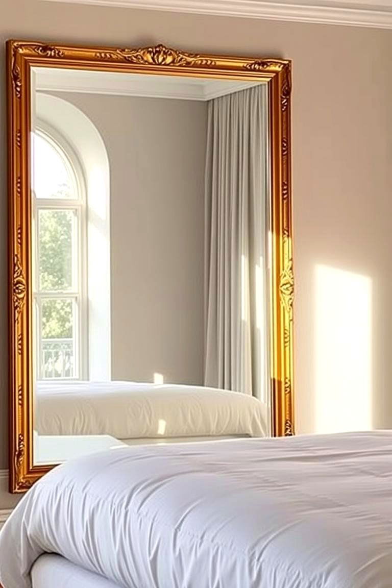Large Statement Mirror - 24 Bedroom Wall Decor Ideas