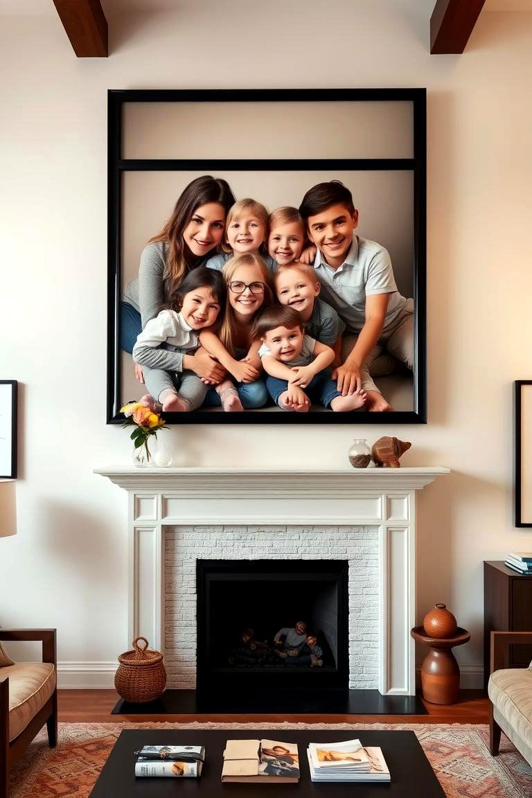 Large Statement Wall Art with Family Photos - 24 Family Picture Wall Ideas