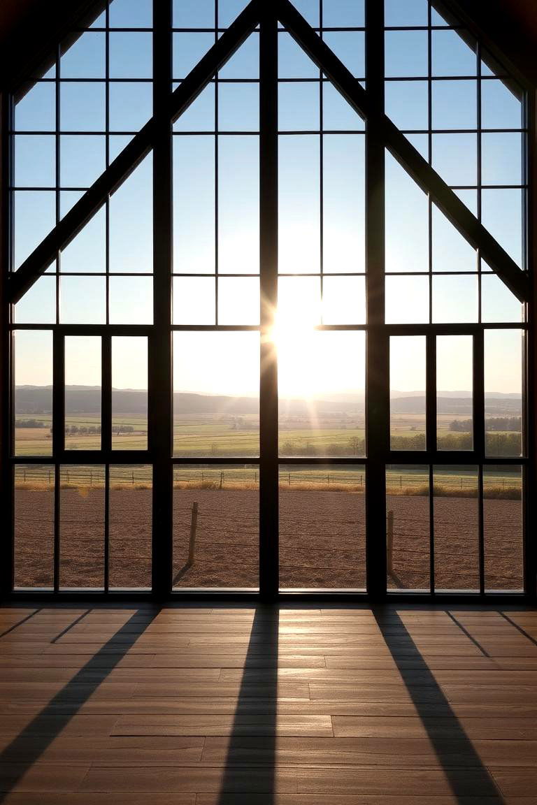 Large Windows with Black Frames - 24 Barndominium Exterior Ideas