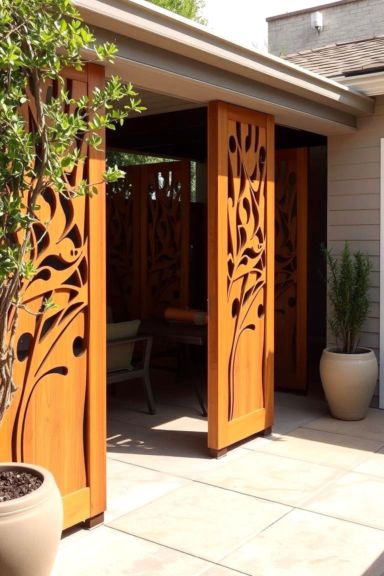 Laser Cut Wood Panels - 24 Outdoor Privacy Screen Ideas