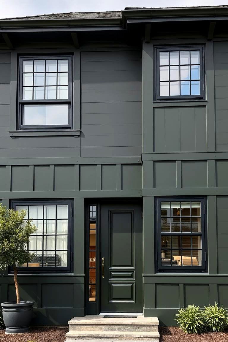 Lasting Impressions of Distinction - 24 Dark Olive Green House With Black Trim