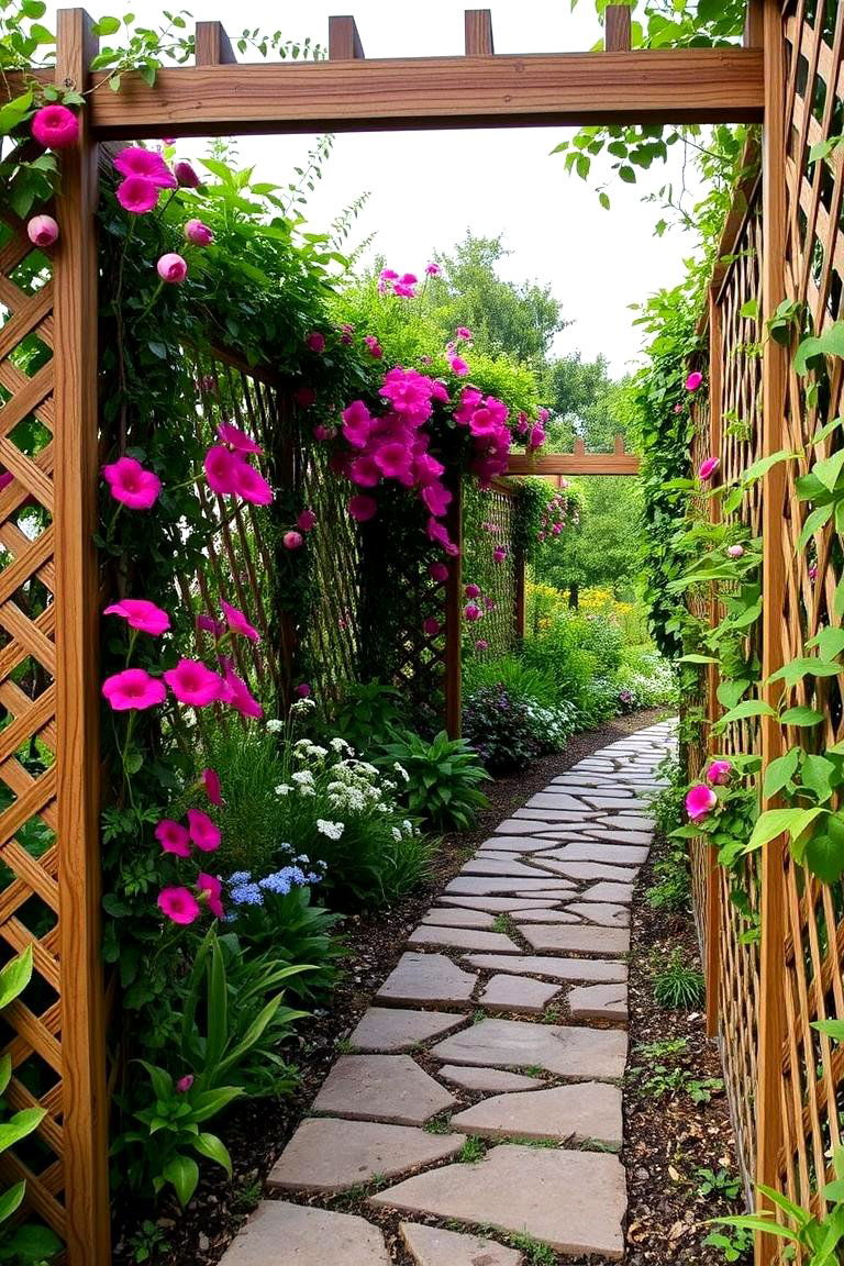 Lattice Edged Path - 24 Garden Path Ideas