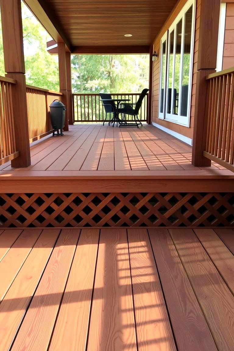 Lattice Panel Skirting Elegance - 24 Deck Skirting Ideas