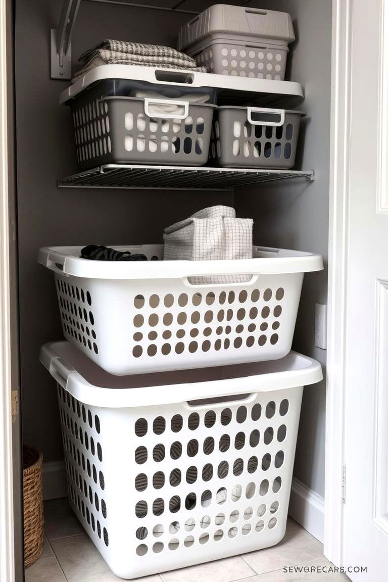 Laundry Baskets with Dividers for Sorting - 24 Laundry Basket Storage Ideas