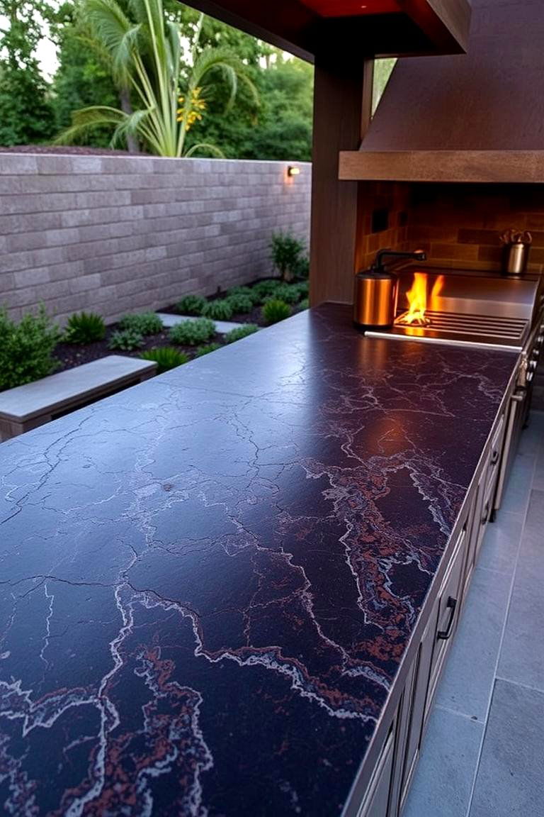 Lava Stone Countertops - 24 Types of Outdoor Kitchen Countertops