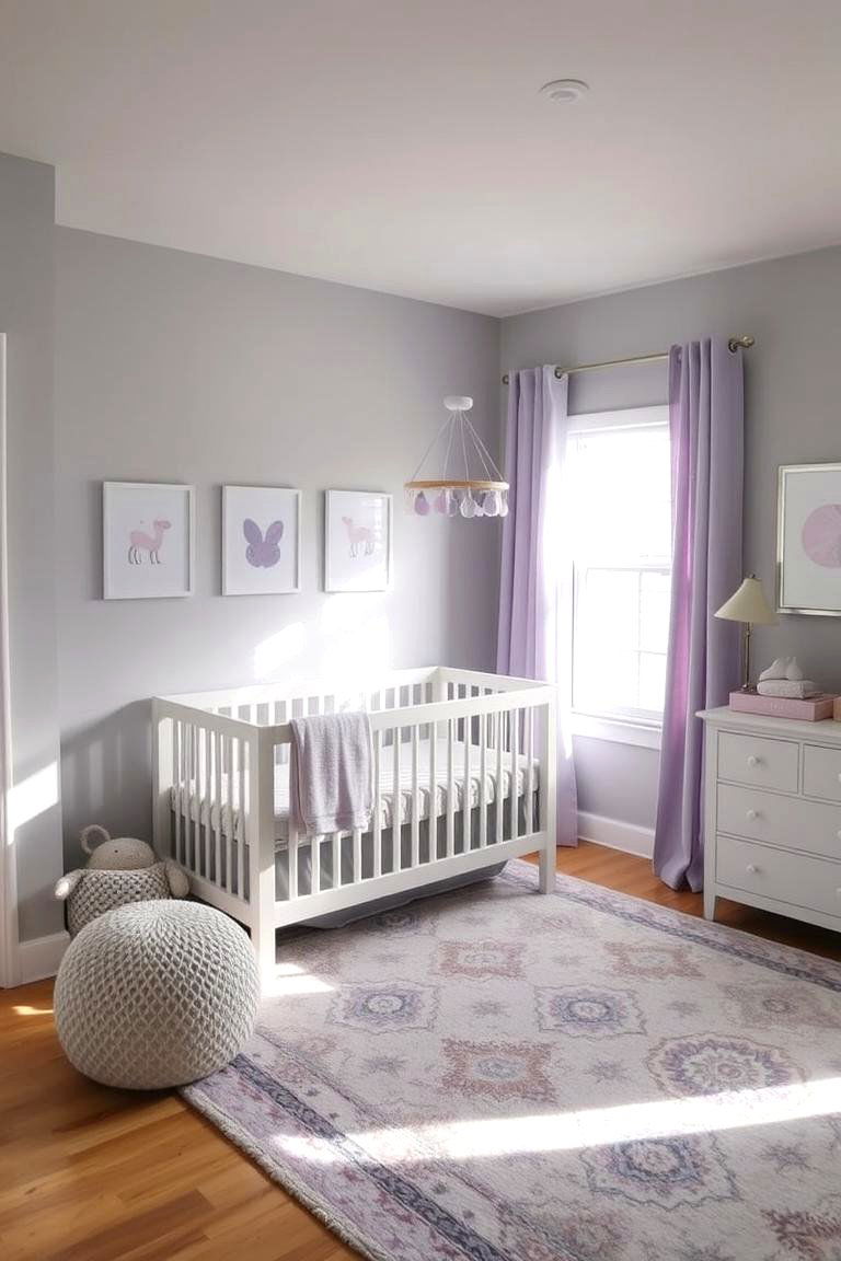 Lavender and Grey Nursery - 24 Pastel Room Ideas