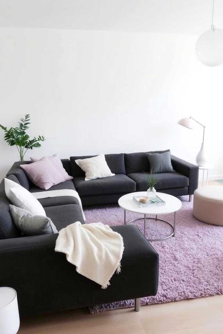 Lavender for Serene Tranquility - 24 what color rug goes with a grey couch