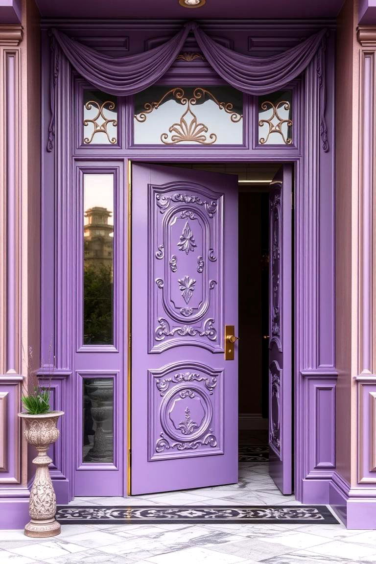Lavish Lavender Doorway Transformation - 24 Lavender Front Door Ideas