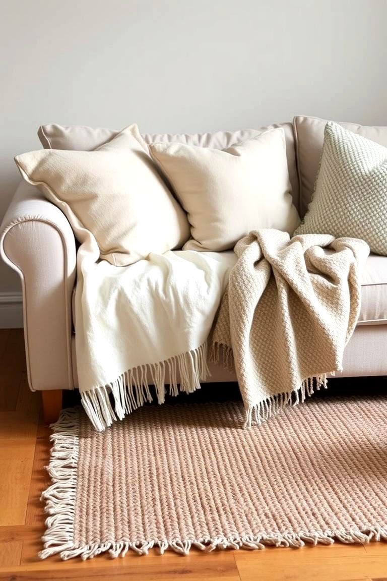 Layer Natural Fabrics for Comfort - 24 Natural Living Room Ideas