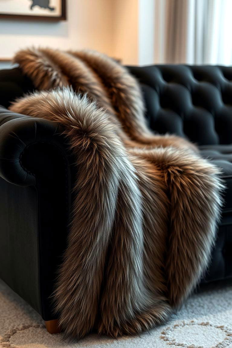 Layer with a Chic Throw Blanket - 24 Living Room Ideas With Black Couches