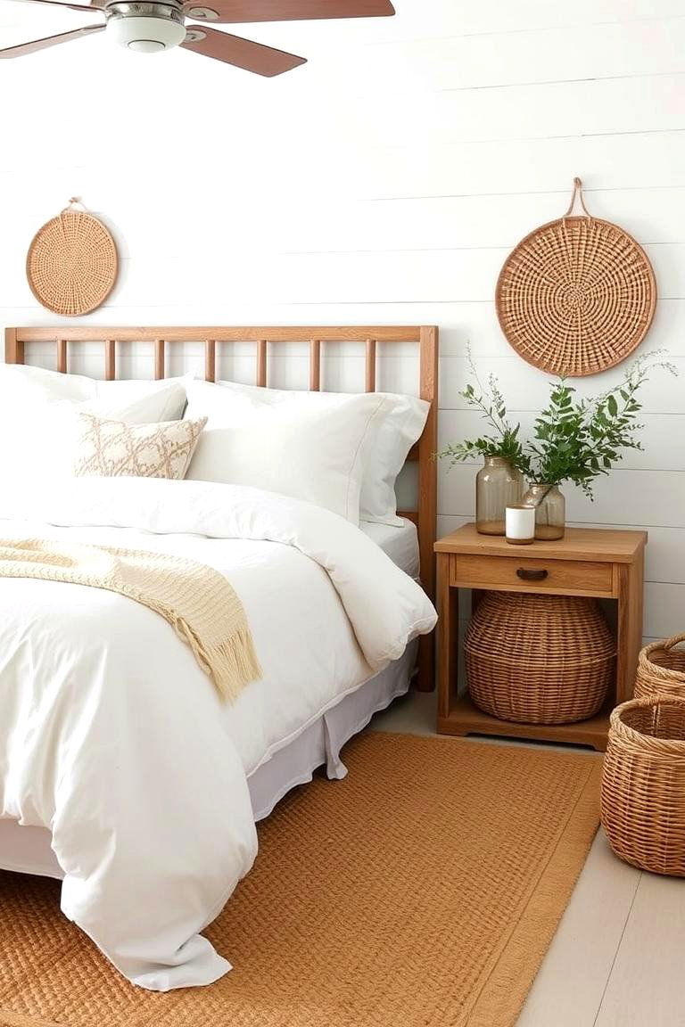 Layered Beachy Textures - 24 Coastal Bedroom Ideas