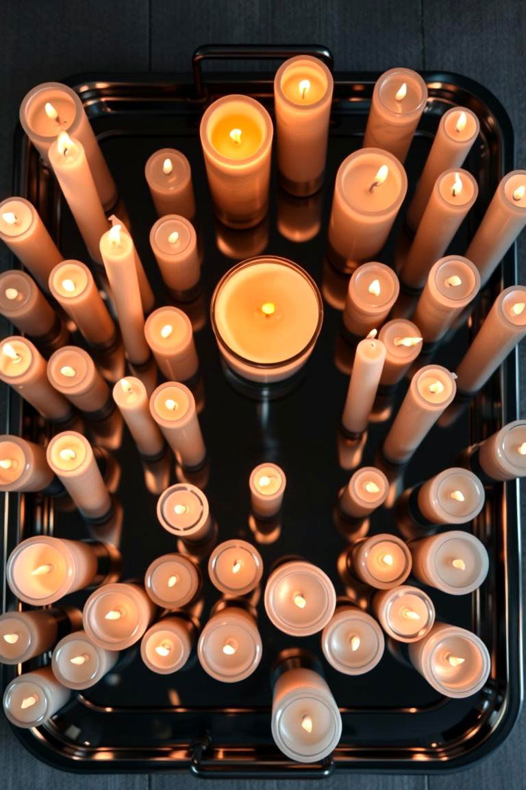 Layered Candle Heights - 24 Decorating With Candles