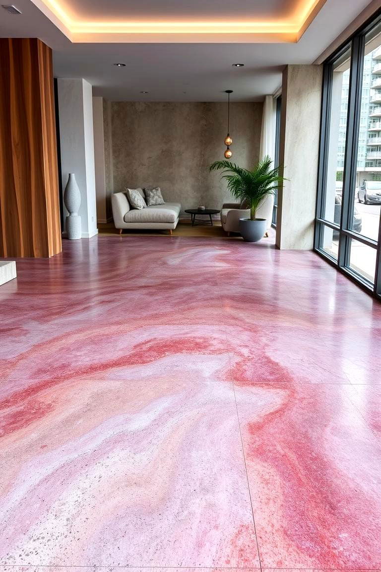 Layered Color Techniques for Depth - 24 Indoor Concrete Floor Paint Ideas